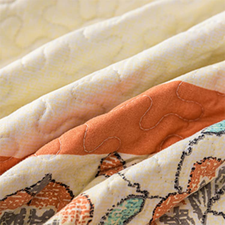 BEITE FIBER Bohemian Twin Size Comforter Quilt Sets -2 Pieces Red Quilts 100% Cotton(1Quilt,1 Pillow Shams) with Reversible Bedspreads Bohemian Patchwork Bedding Set Sleep Companion - Image 5