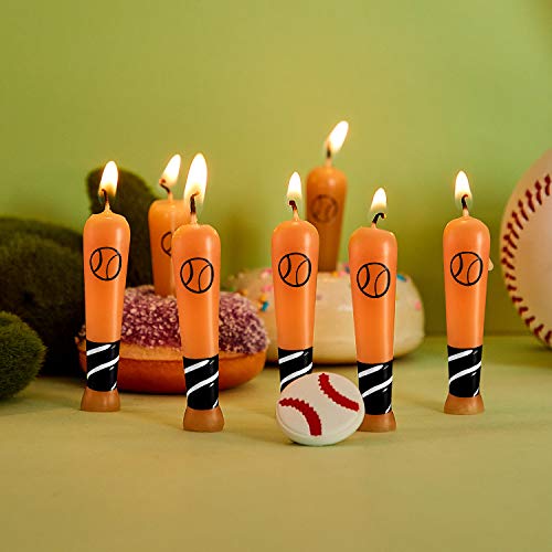 BBTO 18 Pieces Baseball Bat Candle Baseball Sports Birthday Candle Baseball Cake Cupcake Candle for Birthday Baby Shower Baseball Fans Wedding Party Supply - Image 3