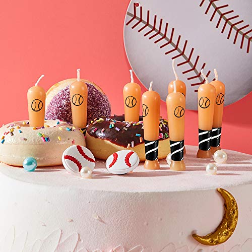 BBTO 18 Pieces Baseball Bat Candle Baseball Sports Birthday Candle Baseball Cake Cupcake Candle for Birthday Baby Shower Baseball Fans Wedding Party Supply - Image 5