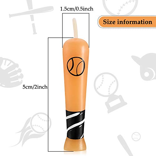 BBTO 18 Pieces Baseball Bat Candle Baseball Sports Birthday Candle Baseball Cake Cupcake Candle for Birthday Baby Shower Baseball Fans Wedding Party Supply - Image 2