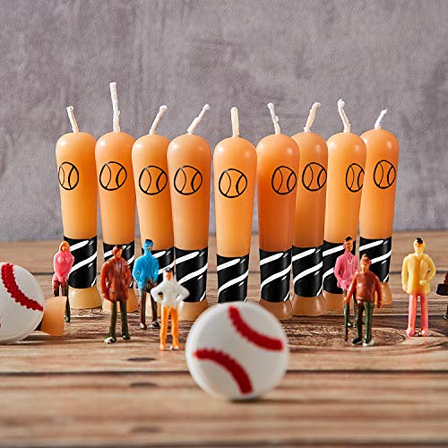 BBTO 18 Pieces Baseball Bat Candle Baseball Sports Birthday Candle Baseball Cake Cupcake Candle for Birthday Baby Shower Baseball Fans Wedding Party Supply - Image 4