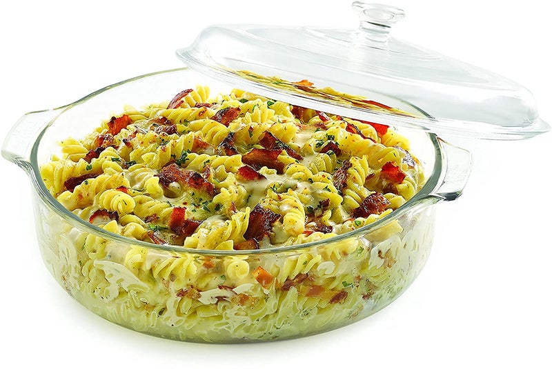 BINZO Glass Casserole, 1500 Ml, 1.5 Litre, Glassware Dish With Glass Lid, Pack Of 1, Microwave Oven Safe, Serving Casserole For Sabzi, Dal, Roti, Curry, Clear - Image 4