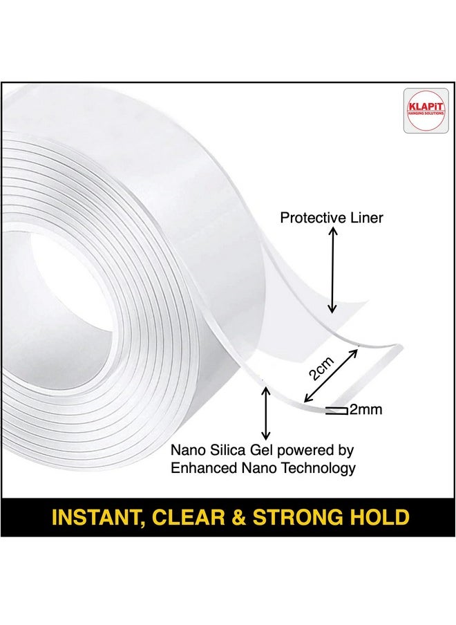 KLAPiT KLAPiT Super Tape Holds 41KG Heavy Duty Double Sided Waterproof Clear Mounting Nano Tape Strong Adhesive Instant Use for Wall, Wood, Tile, Metal, Stone fixing Indoor Outdoor Rough Surfaces Tough3m  - Image 3