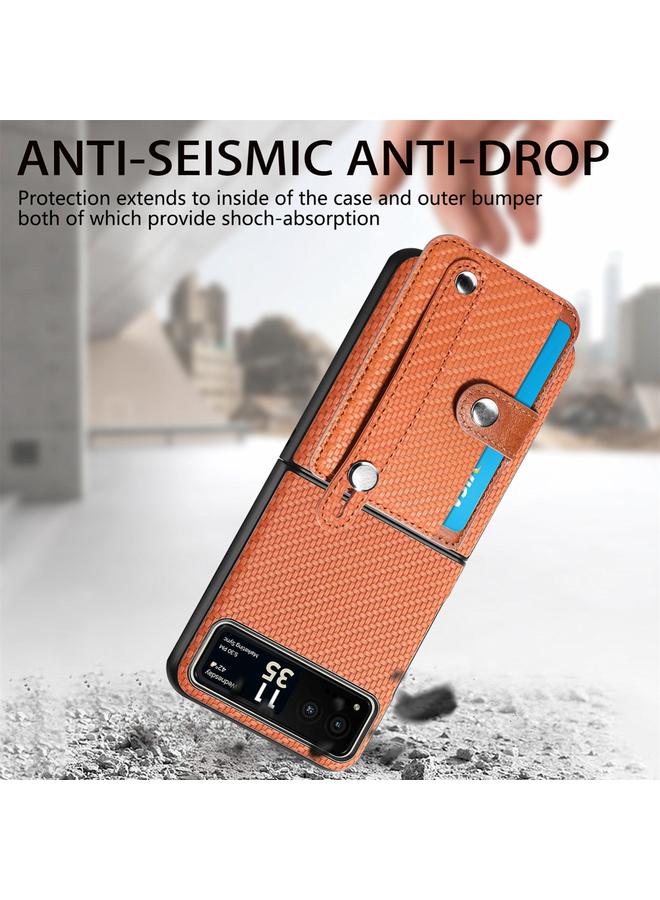 S-TOP Case For Motorola Razr 40 Wristband Kickstand Card Wallet Back Cover Phone Case - Image 4