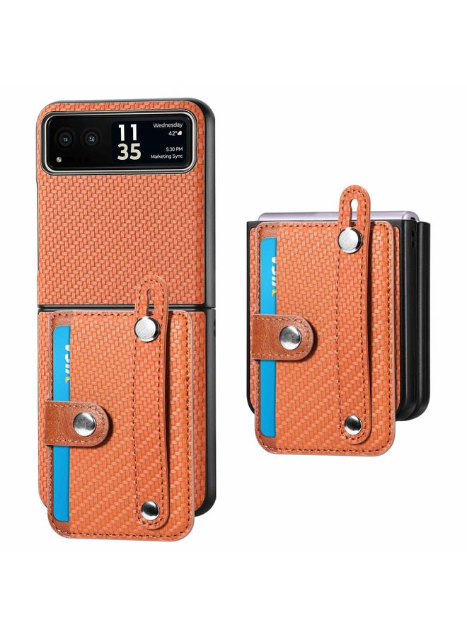 S-TOP Case For Motorola Razr 40 Wristband Kickstand Card Wallet Back Cover Phone Case - Image 1