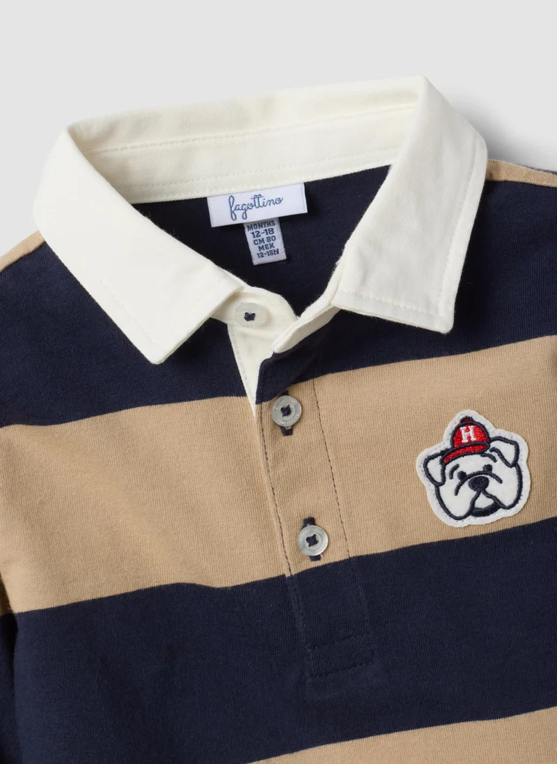 Ovs  OVS Blue Striped Polo Shirt In Pure Organic Cotton For Baby Boy for Men | Best Price UAE