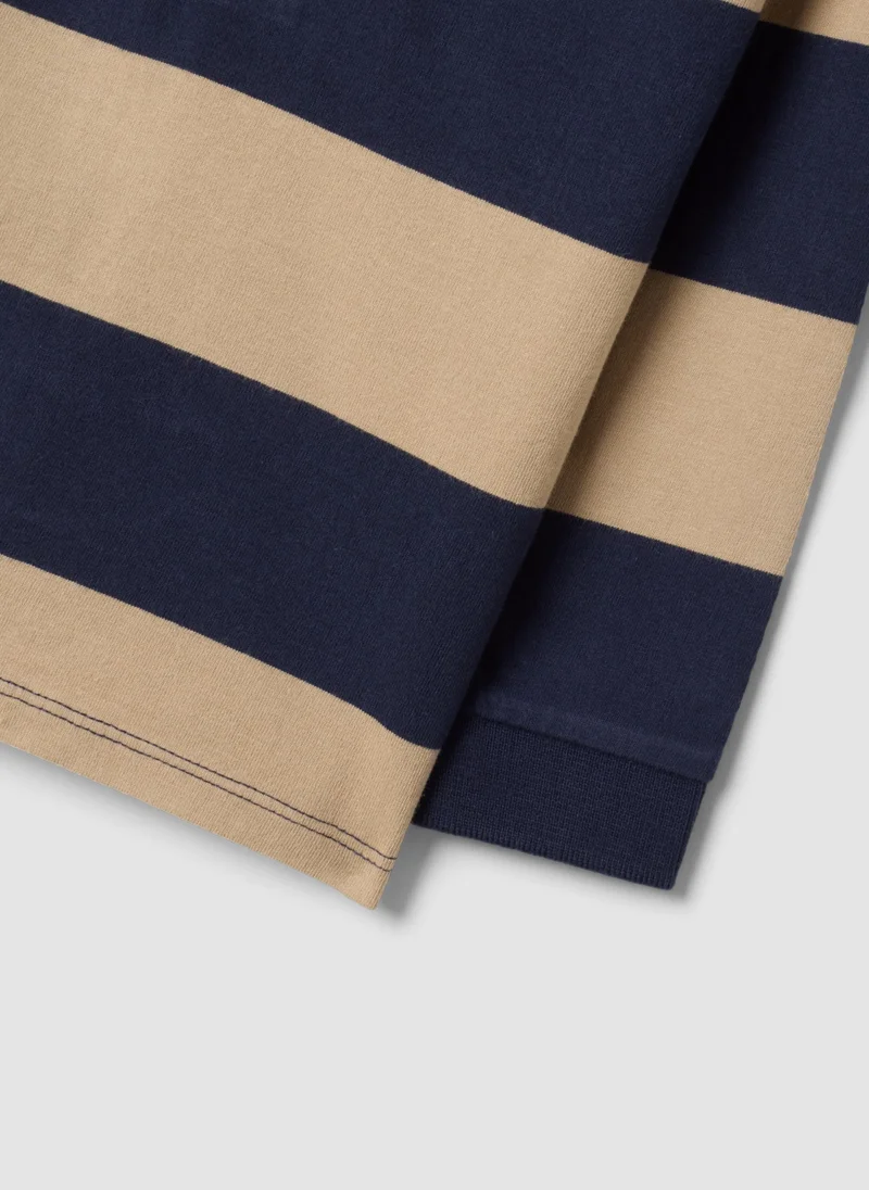 Ovs  OVS Blue Striped Polo Shirt In Pure Organic Cotton For Baby Boy for Men | Best Price UAE