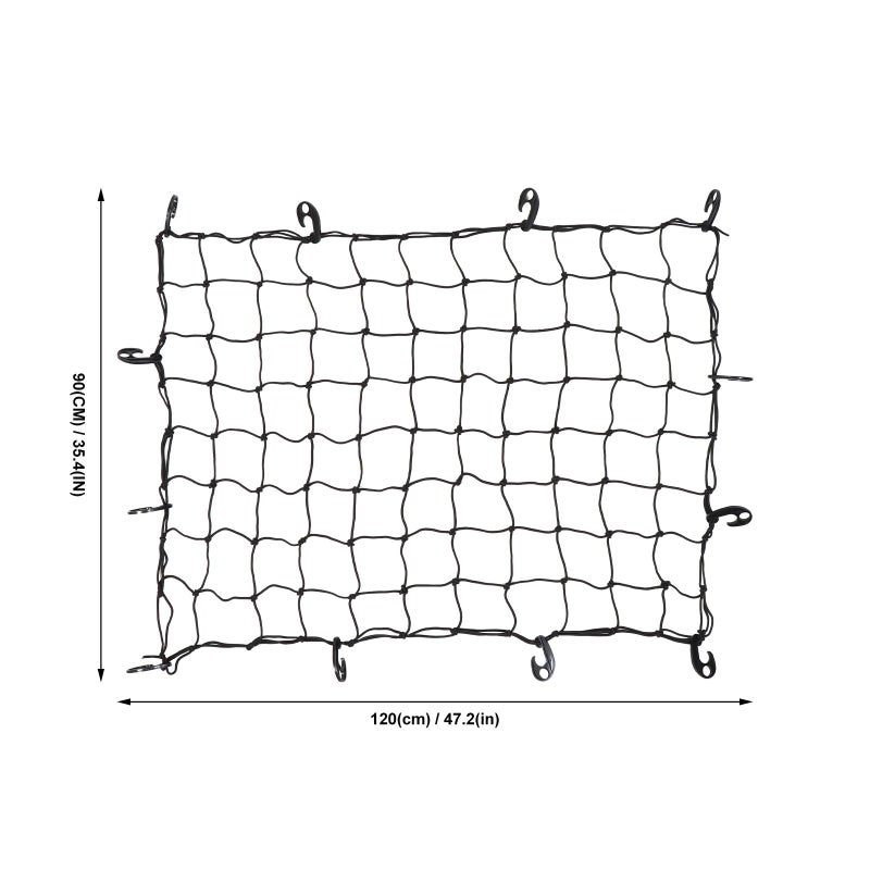 Universal Elastic Roof Cargo Net 120x90cm Luggage Organizer with Hooks for SUV Truck Storage - Image 3