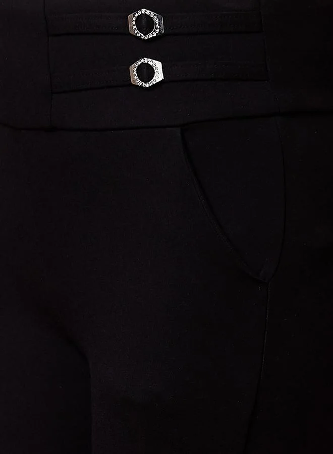 globus Black Stretchable Mid Rise Skinny Fit Treggings