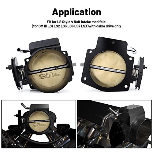 Endxedo جسم خنق Endxedo 92mm لـ LS1 LS2 LS6 LS3 LS LS7 SX مع مستشعرات موضع الخنق TPS و IAC بالألمنيوم الأسود - Image 2