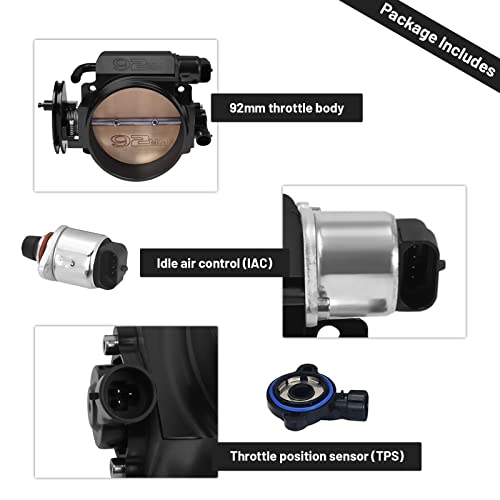 Endxedo جسم خنق Endxedo 92mm لـ LS1 LS2 LS6 LS3 LS LS7 SX مع مستشعرات موضع الخنق TPS و IAC بالألمنيوم الأسود - Image 4