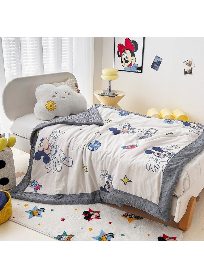 Children's special quilt cartoon print air conditioning quilt kindergarten nap quilt multifunctional children's quilt suitable for boys and girls (size: 110cm×150cm) 