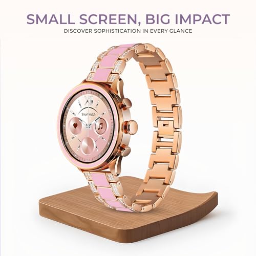 PunnkFunnk GEN 11 Amoled Display Luxury Stainless Steel Smart Watch for Women, Girls with Bluetooth Calling, Voice Assistant & 100+ Sports Modes, 24/7 Heart Rate Tracking (Pink) - Image 2