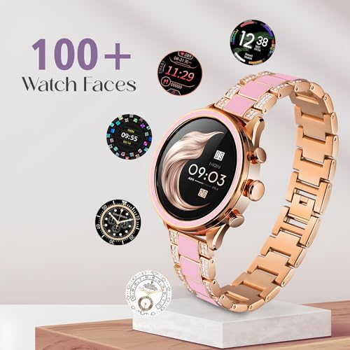 PunnkFunnk GEN 11 Amoled Display Luxury Stainless Steel Smart Watch for Women, Girls with Bluetooth Calling, Voice Assistant & 100+ Sports Modes, 24/7 Heart Rate Tracking (Pink) - Image 4