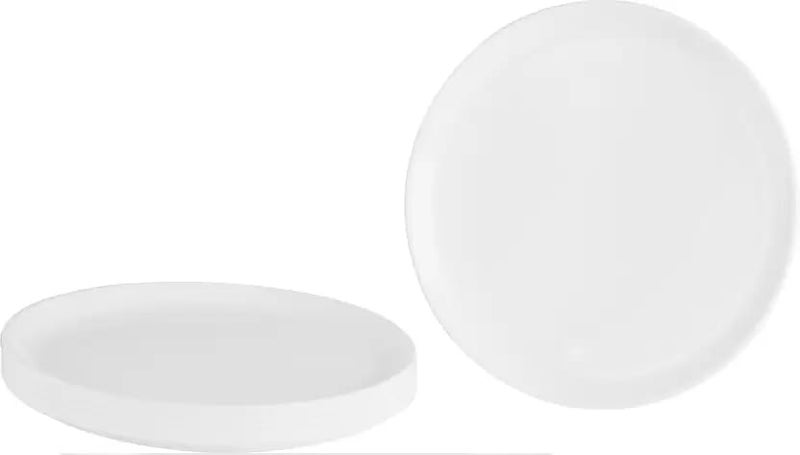 AWICKTIK Unbreakable 19 CM Light Weighted Round Half Size DinnerLunch Plastic Quarter Plates Set of 6 Pcs White - Image 4