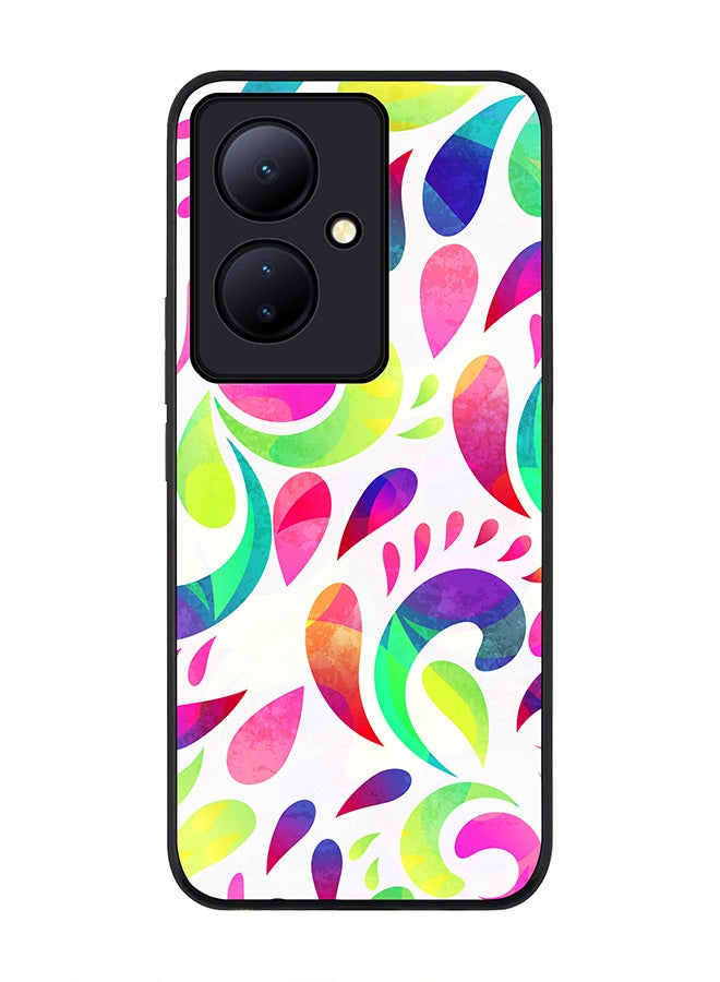 Stylizedd Rugged Black edge case for Vivo V29 Lite, Slim fit Soft Case Flexible Rubber Edges Anti Drop TPU Gel Thin Cover- Floral Blast - Image 1