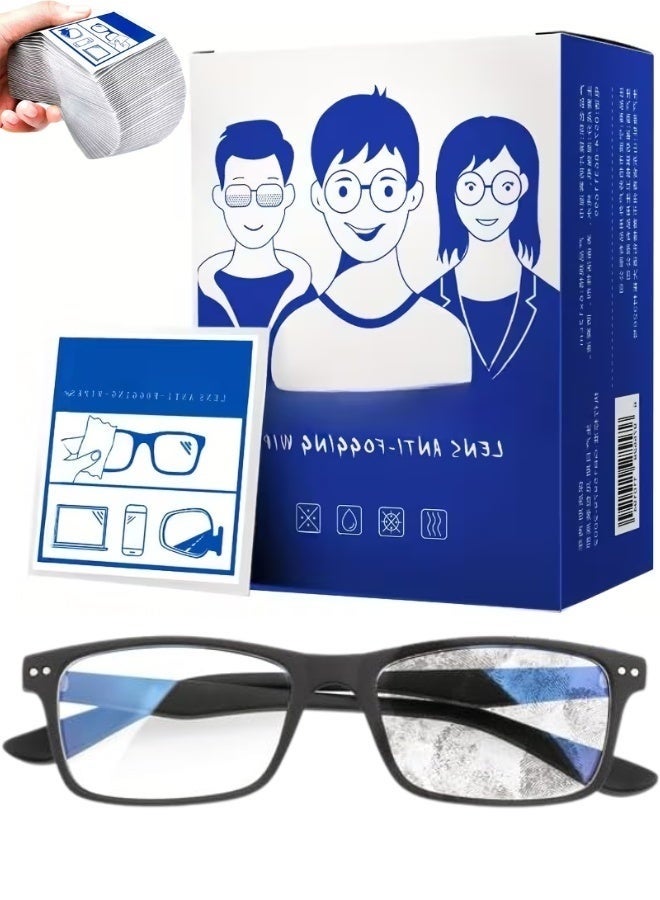 Streak-Free Anti-Fog Lens Wipes 100 Count – Pre-Moistened, Scratch-Free, Safe for Eyeglasses, Sunglasses, Camera Lenses, Goggles, Mirrors, Individually Wrapped, Portable for On-the-Go Use - Image 1