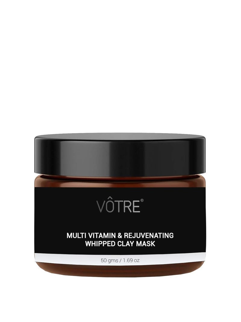 Votre VOTRE Natural Vegan Multi Vitamin and Rejuvenating Whipped Clay Mask for Pore Cleansing Skin Lightening Enhances Skin Complexion No Paraben Sulfates 50 Gm - Image 1
