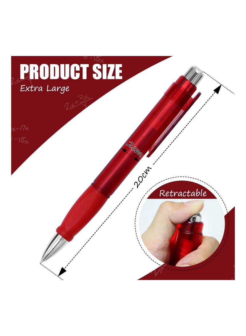 KASTWAVE 6 قطع أقلام حبر جاف ضخمة، أقلام سميكة سهلة الإمساك مع 10 قطع إعادة تعبئة، استقرار كتابة معزز لكبار السن المصابين بالتهاب المفاصل، قلم حبر أسود كبير قابل للسحب للمستودع، أقلام ضخمة هدايا حفلات مضحكة - Image 4