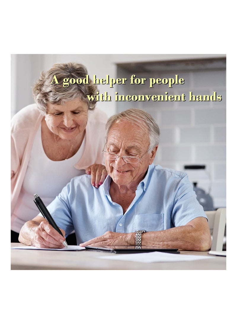 KASTWAVE 6 قطع أقلام حبر جاف ضخمة، أقلام سميكة سهلة الإمساك مع 10 قطع إعادة تعبئة، استقرار كتابة معزز لكبار السن المصابين بالتهاب المفاصل، قلم حبر أسود كبير قابل للسحب للمستودع، أقلام ضخمة هدايا حفلات مضحكة - Image 2