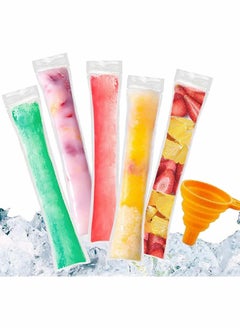 KASTWAVE 200 PCS Disposable Ice Popsicle Mold Bags, BPA Free Ice Pop Pouch with A Funnel for Yogurt, Ice Candy, Ice Cream Party Favors  - Image 1