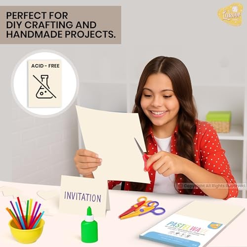 Lakeer A4 Pastel Color Paper- Ivory Colour, Pack of 100 Sheets | 80 GSM Thick for Arts and Crafts, Printing, DIY Projects, Etc - Image 4
