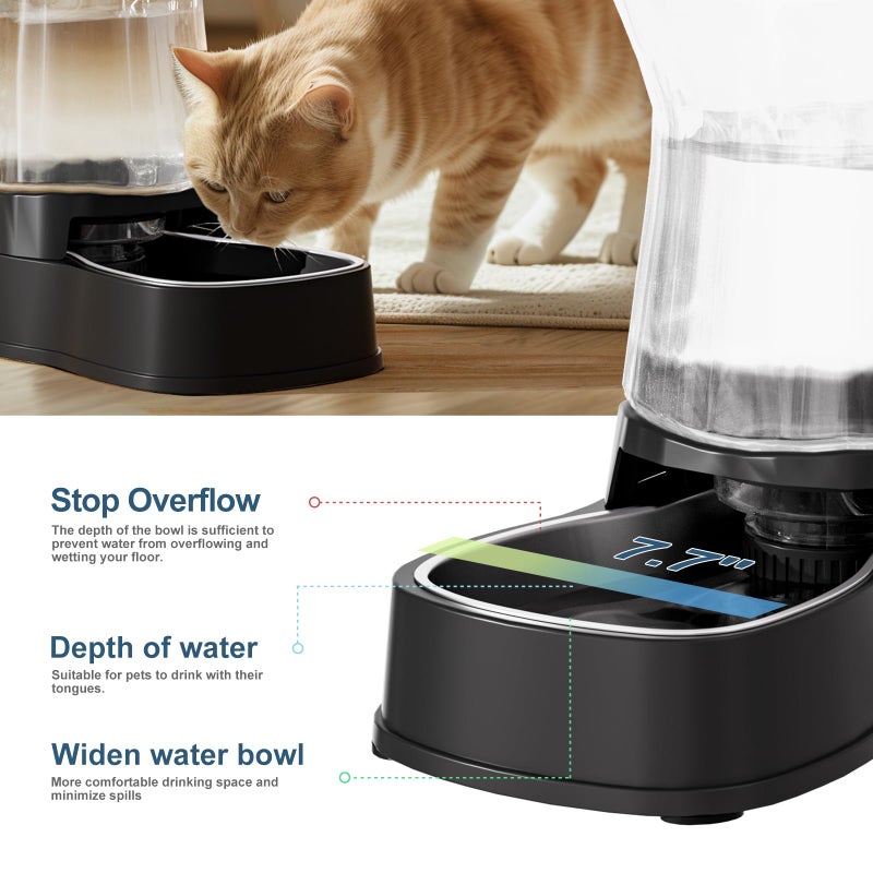 Gardner Pet Automatic Gravity Water Dispenser for Dogs, 1Gallon Stainless Steel Dog and Cat Water Bowl Dispenser, Dog Water Fountain Dispenser for Small&Medium Dogs, Cats, Puppies(Black) - Image 4