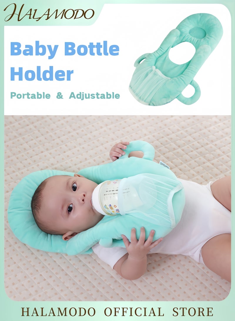 هالامودو حامل زجاجة الطفل القابل للتعديل وسادة تغذية يدوية وسادة دعم تغذية الأطفال المحمولة مستلزمات الرضاعة للأطفال حديثي الولادة - Image 1