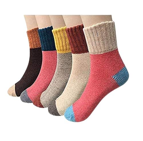 Aeoss Women's Polyester, Cotton Vintage Style Winter Knitting Warm Wool Crew Calf Length Socks, A-Wave (Free Size, Multicolor) -Pack of 2 Pairs - Image 2