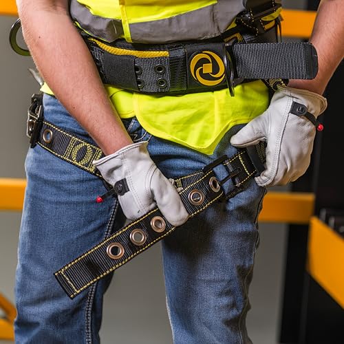 Guardian Fall Protection Guardian 21029 Cyclone Construction Harness with Waist Pad | Side D-Rings | OSHA & ANSI Compliant | Black/Yellow | Small - Image 4