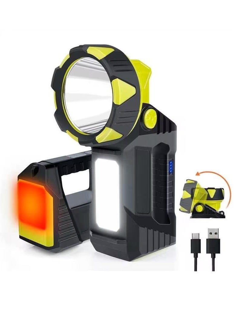 SYOSI - Rechargeable LED Camping Lantern, 1500LM, 8 Light Modes, 4800mAh Spotlight Flashlight with 90° Rotate Head, Handheld Lantern Flashlight for Hurricane Emergency, Hiking (With USB cable) - Image 1