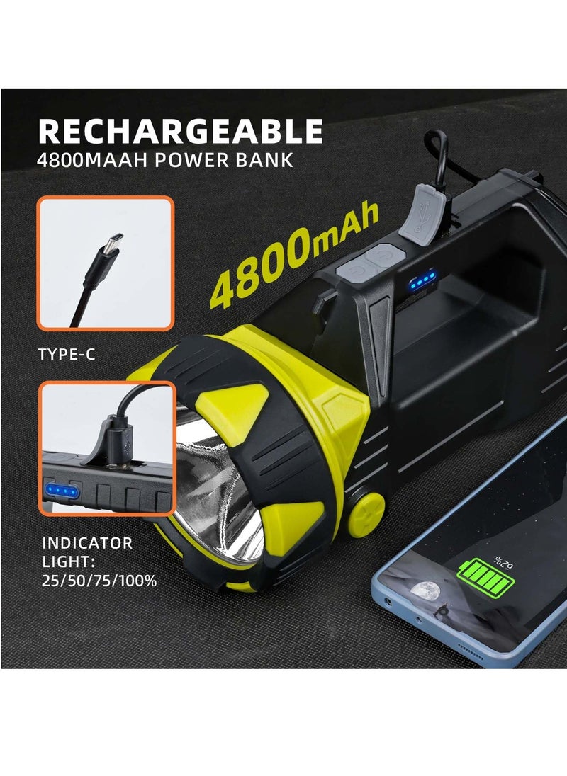 SYOSI - Rechargeable LED Camping Lantern, 1500LM, 8 Light Modes, 4800mAh Spotlight Flashlight with 90° Rotate Head, Handheld Lantern Flashlight for Hurricane Emergency, Hiking (With USB cable) - Image 1