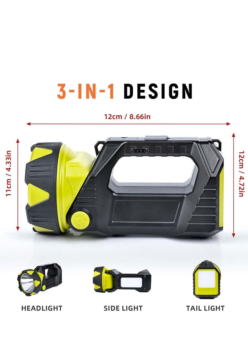SYOSI - Rechargeable LED Camping Lantern, 1500LM, 8 Light Modes, 4800mAh Spotlight Flashlight with 90° Rotate Head, Handheld Lantern Flashlight for Hurricane Emergency, Hiking (With USB cable) - Image 1