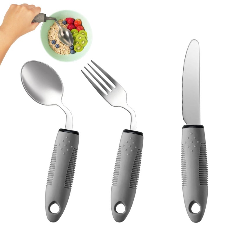 42 degree angle tableware three piece set  Grey - Image 1