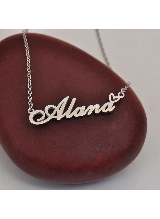 RONKAH Custom Personalized Name Necklace with Heart Customized Name Necklace for Women Personal Fashion Necklace Best Gift for Girl Mother Daughter Friendship Christmas Birthday, Metal, stainless - Image 4