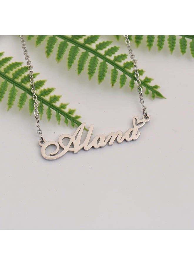 RONKAH Custom Personalized Name Necklace with Heart Customized Name Necklace for Women Personal Fashion Necklace Best Gift for Girl Mother Daughter Friendship Christmas Birthday, Metal, stainless - Image 5