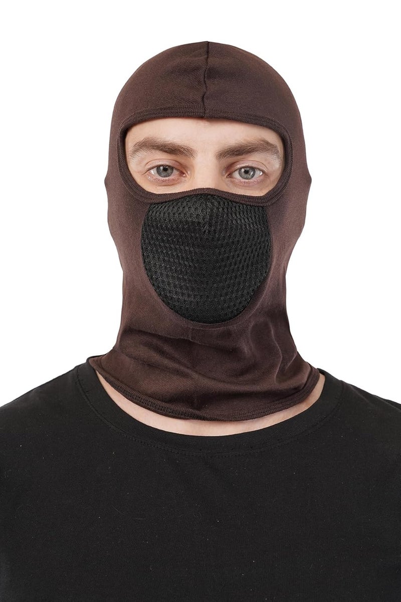 PrimeBox Helmet Face Mask Full Cover Bike Riding Cotton Anti-Dust Protection Neck Gaiter Stylish Black Biker Mask Pack of 1 Balaclava for Men - Image 1