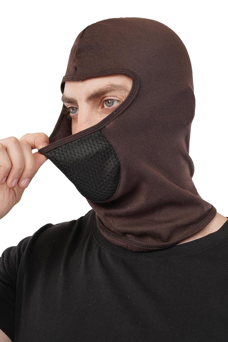 PrimeBox Helmet Face Mask Full Cover Bike Riding Cotton Anti-Dust Protection Neck Gaiter Stylish Black Biker Mask Pack of 1 Balaclava for Men - Image 5