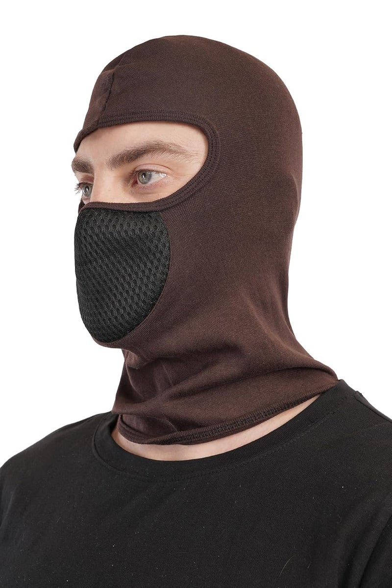 PrimeBox Helmet Face Mask Full Cover Bike Riding Cotton Anti-Dust Protection Neck Gaiter Stylish Black Biker Mask Pack of 1 Balaclava for Men - Image 3