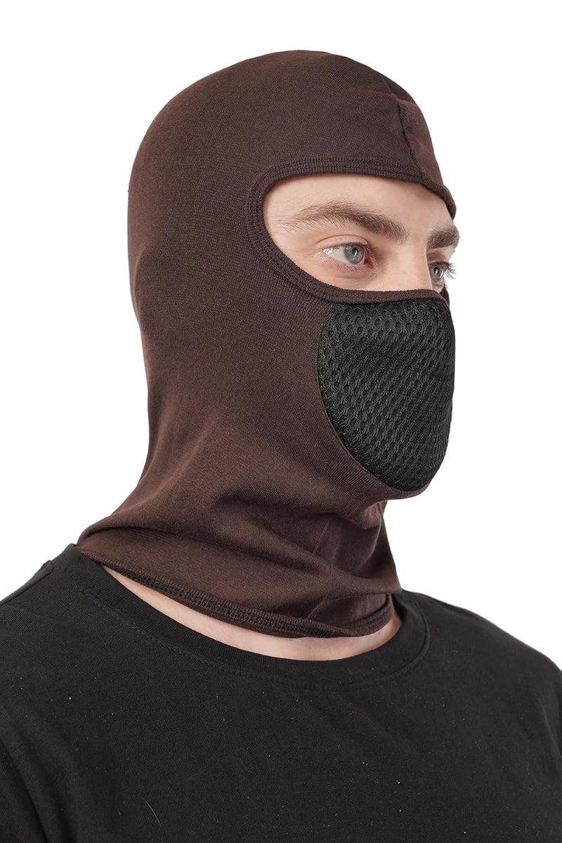 PrimeBox Helmet Face Mask Full Cover Bike Riding Cotton Anti-Dust Protection Neck Gaiter Stylish Black Biker Mask Pack of 1 Balaclava for Men - Image 2