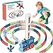 GIGILLI 220Pcs Domino Train Toys Automatic Dominoes Building Train Set for Kids 24 48 Stacking Kids Games Stem Montessori Educational Toys for 3 4 5 6 7 8 Year Old Boys Girls Easter Birthday Gifts - Image 2