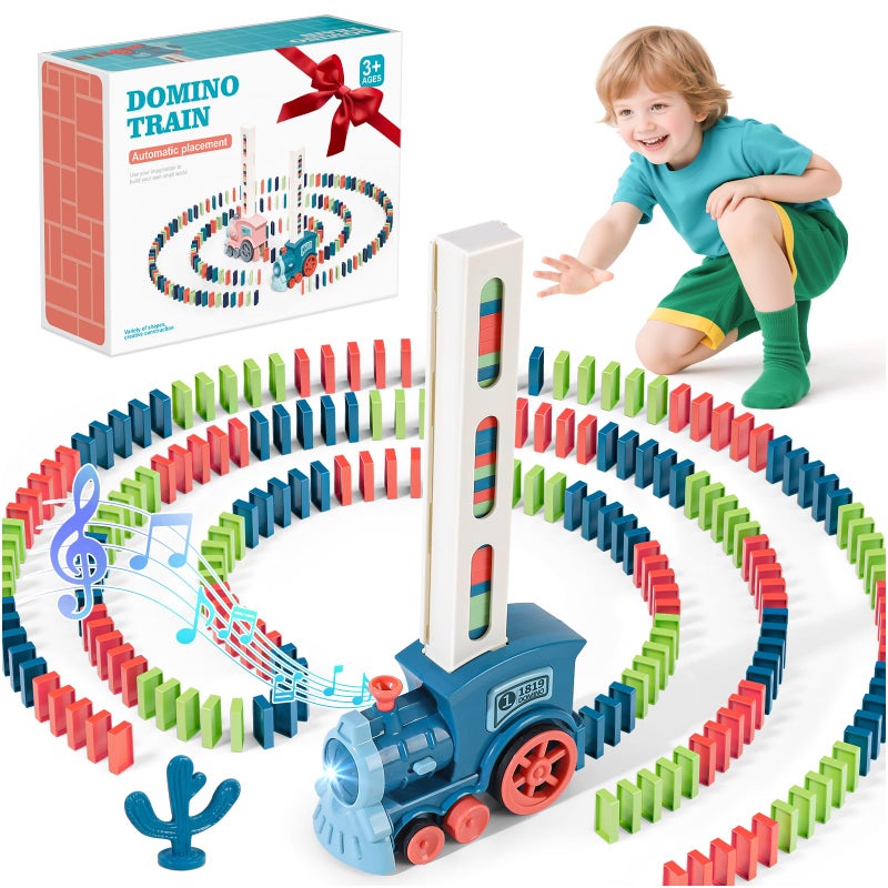 GIGILLI 220Pcs Domino Train Toys Automatic Dominoes Building Train Set for Kids 24 48 Stacking Kids Games Stem Montessori Educational Toys for 3 4 5 6 7 8 Year Old Boys Girls Easter Birthday Gifts - Image 3