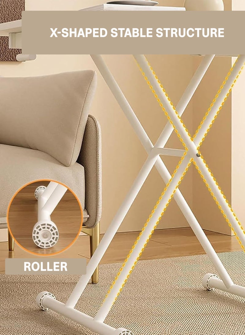 DBLEW Foldable Adjustable Dining Coffee Study Table 90×60 cm – Portable Wooden Laptop Desk with Metal Frame, Space-Saving Home Office Table - Image 5