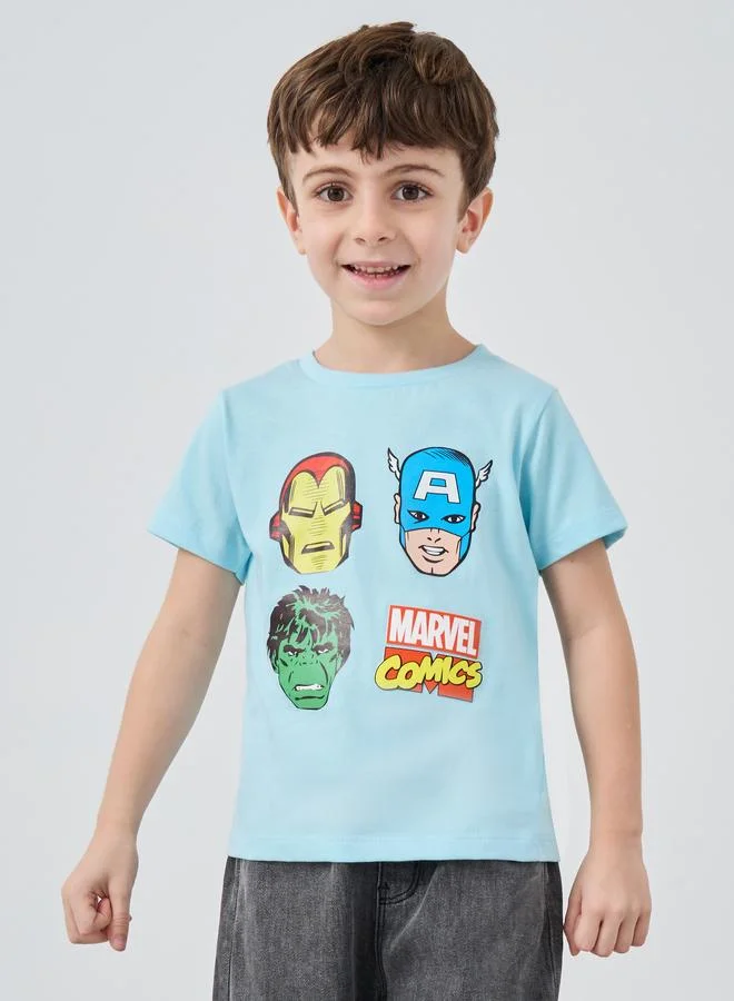 ستايلي Styli Marvel Graphic Print Round Neck T-Shirt