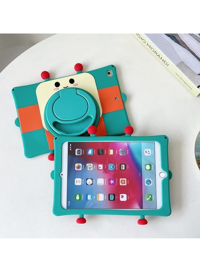 Slim Fit Premium Cute Soft Silicone Robot Pattern Tablet Case with 360° Rotatable Foldable Kickstand and Lanyard Shockproof Cover Case for iPad Air 5 2022 10.9 - Image 2