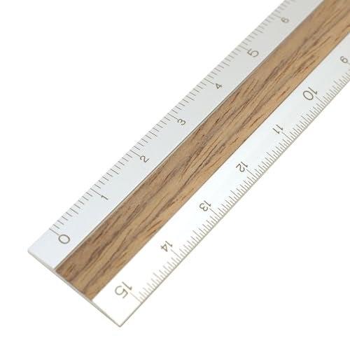 Midori 42274006 Ruler, Aluminum, Wood, 5.9 inches (15 cm), Dark Brown A - Image 2