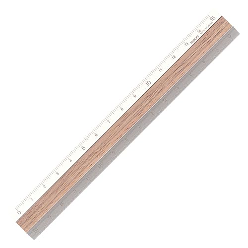 Midori 42274006 Ruler, Aluminum, Wood, 5.9 inches (15 cm), Dark Brown A - Image 5