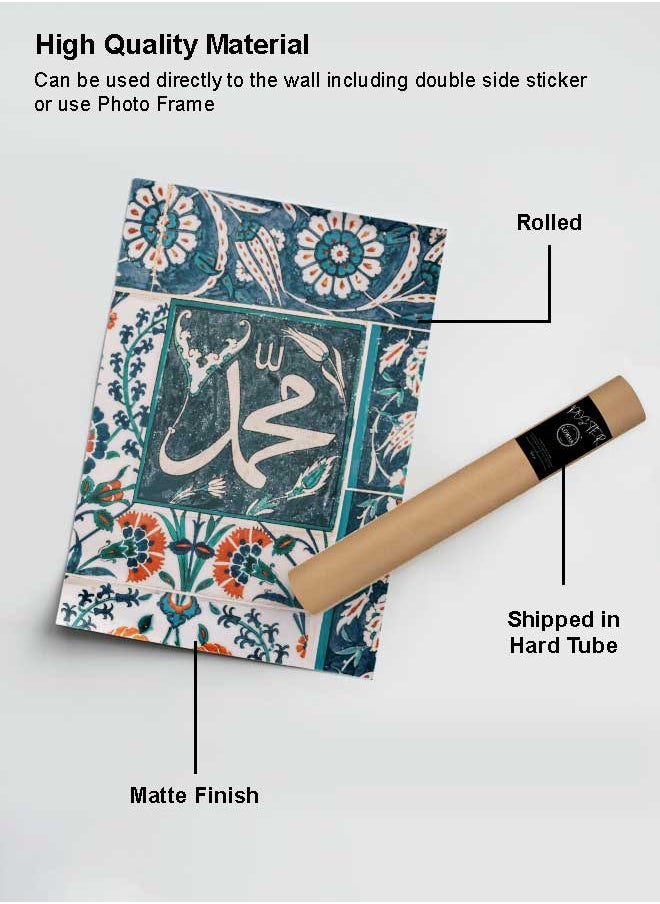 LOWHA Poster Painting Art With Four Separate Pieces Of Double-Sided Stickers Islamic Ceramic Moral Art For Home Bedroom Living Room And Office Decor  - Image 2