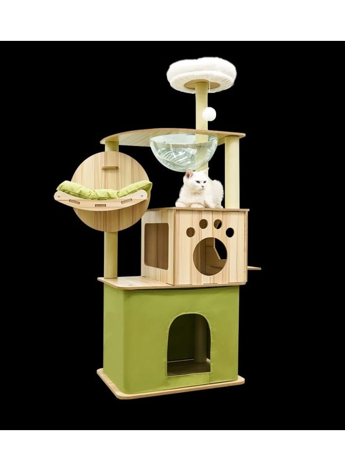 Cat tree,Cat tower-Cat tree for indoor cats Transparent space capsule, Plush jumping platform Non Ladder - Image 4