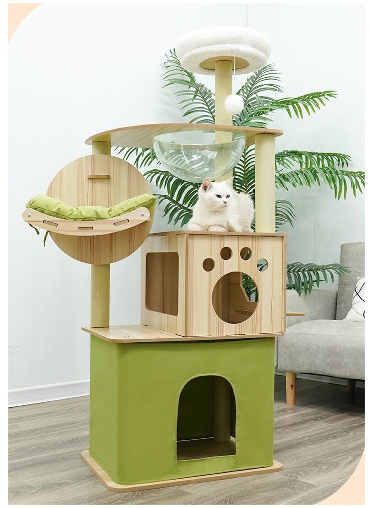 Cat tree,Cat tower-Cat tree for indoor cats Transparent space capsule, Plush jumping platform Non Ladder - Image 5